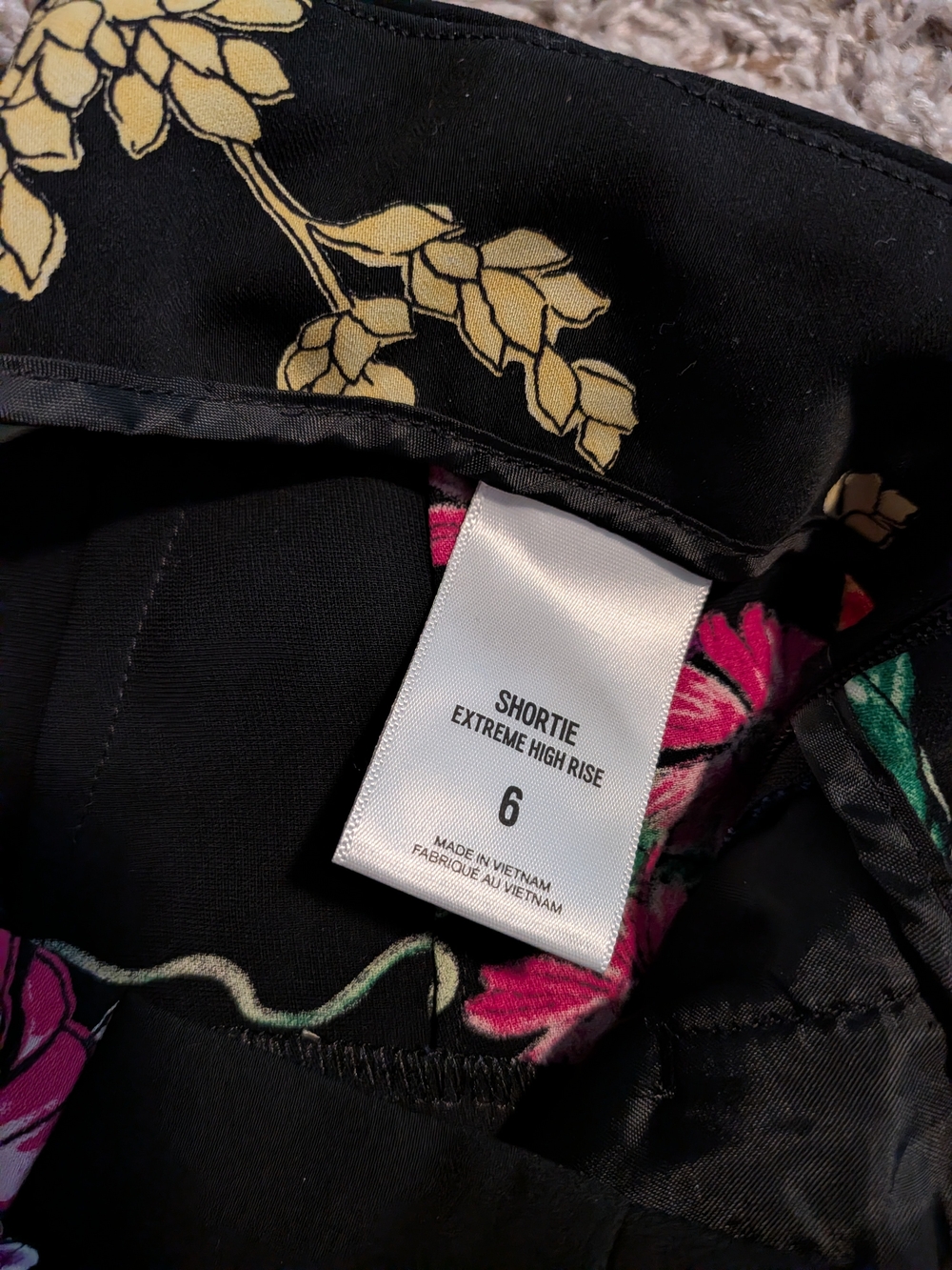 Express Black Floral Paperbag Waist Shorts - Picture 7 of 10